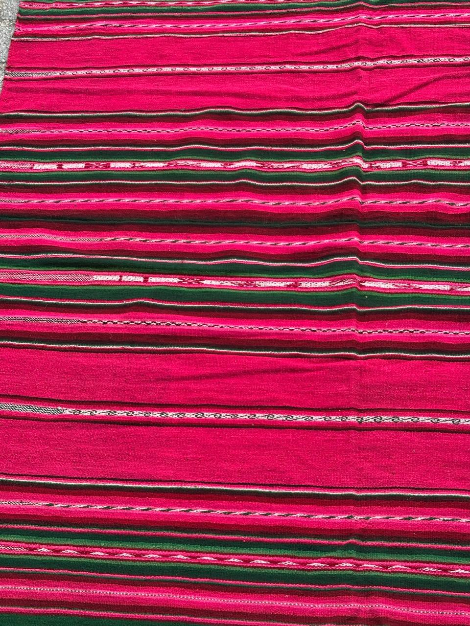 Tribal Wonderful Vintage South American Andean Peruvian Manta Cloth Kilim weaving For Sale