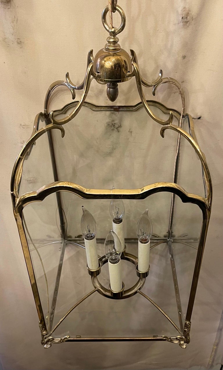 Wonderful Vintage Vaughan Lighting Lantern Bronze Brass Square Light