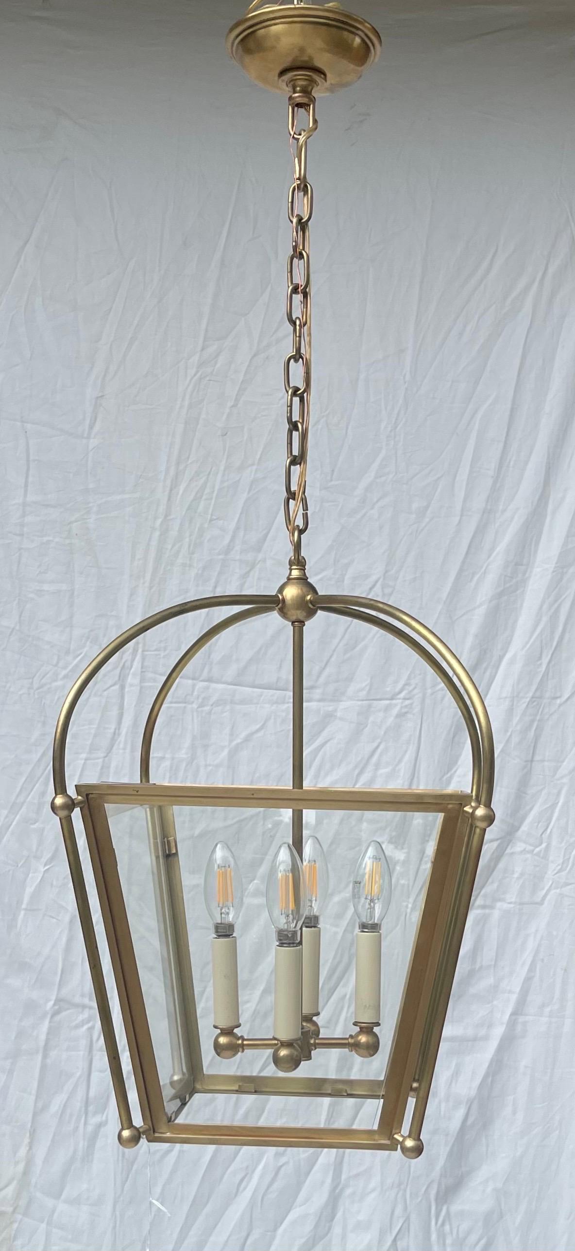 Regency Wonderful Vintage Vaughan Lighting Lantern Bronze Brass Square Light Fixture