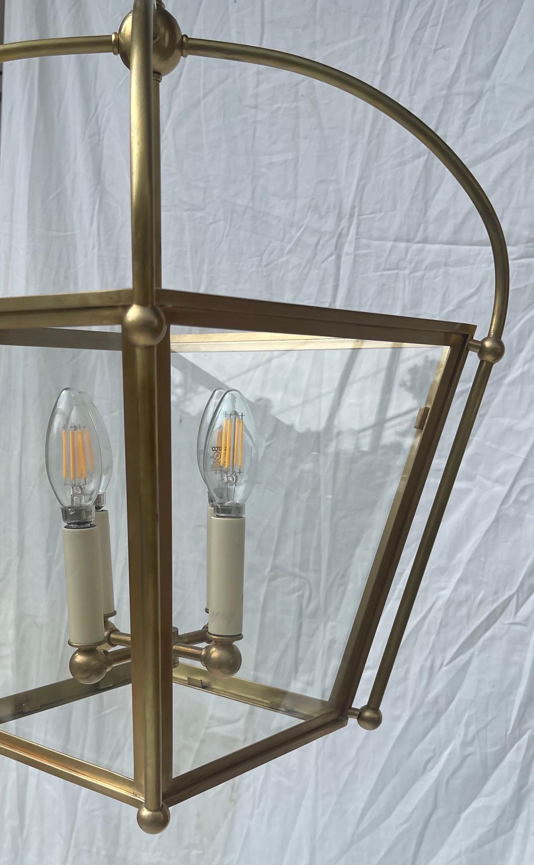 Wonderful Vintage Vaughan Lighting Lantern Bronze Brass Square Light Fixture 1