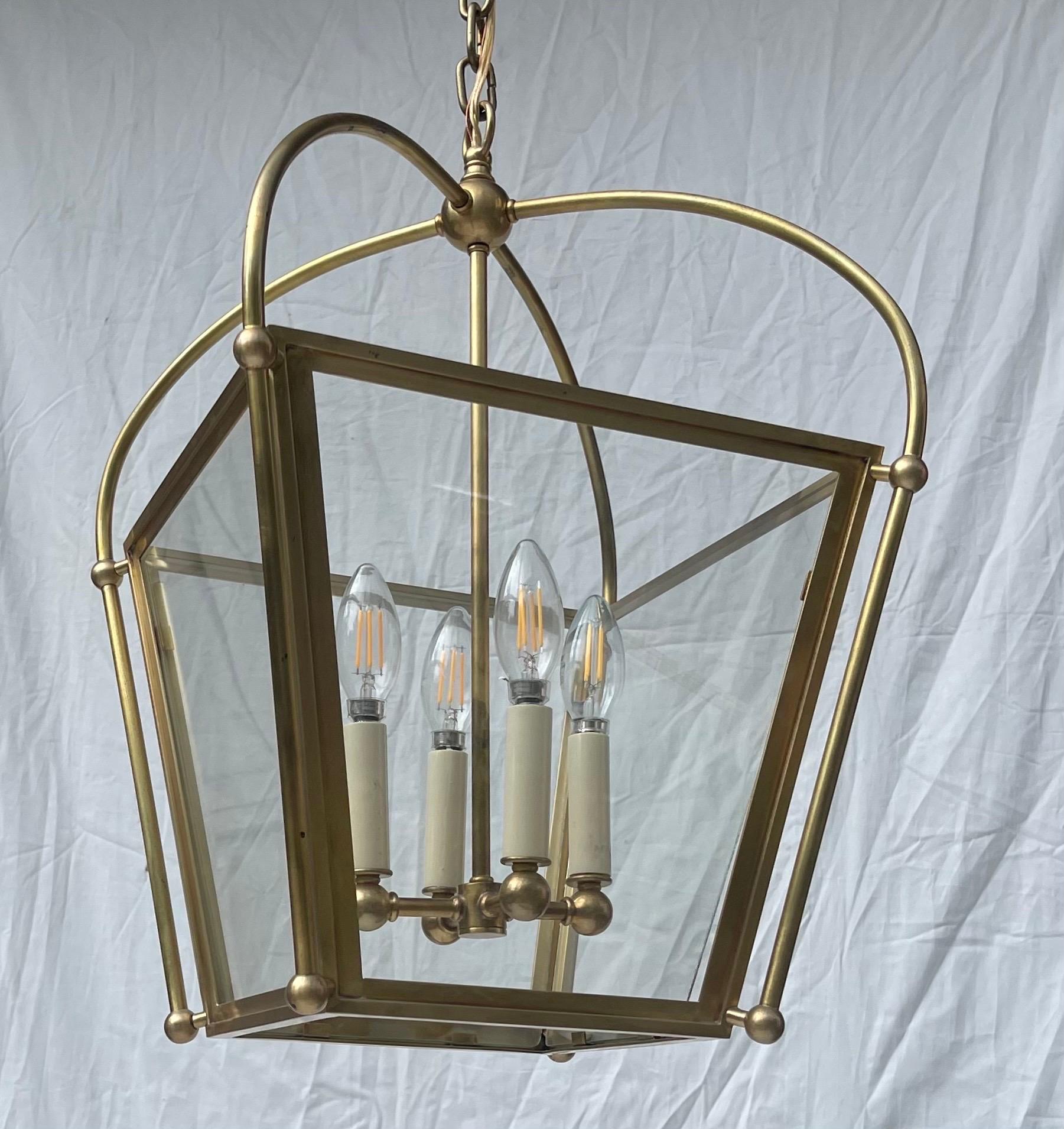 Wonderful Vintage Vaughan Lighting Lantern Bronze Brass Square Light Fixture 2