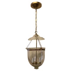 Wonderful Vintage Vaughan Petite Bell Jar Blown Glass Lantern Pendent Fixture