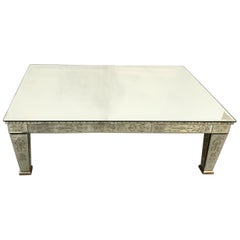 Wonderful Vintage Venetian Etched Mirrored Italian Coffee/Cocktail Large Table