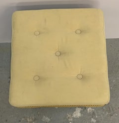 Wonderful Pair Vintage Venetian Etched Mirrored Italian Upholstered Stool Bench