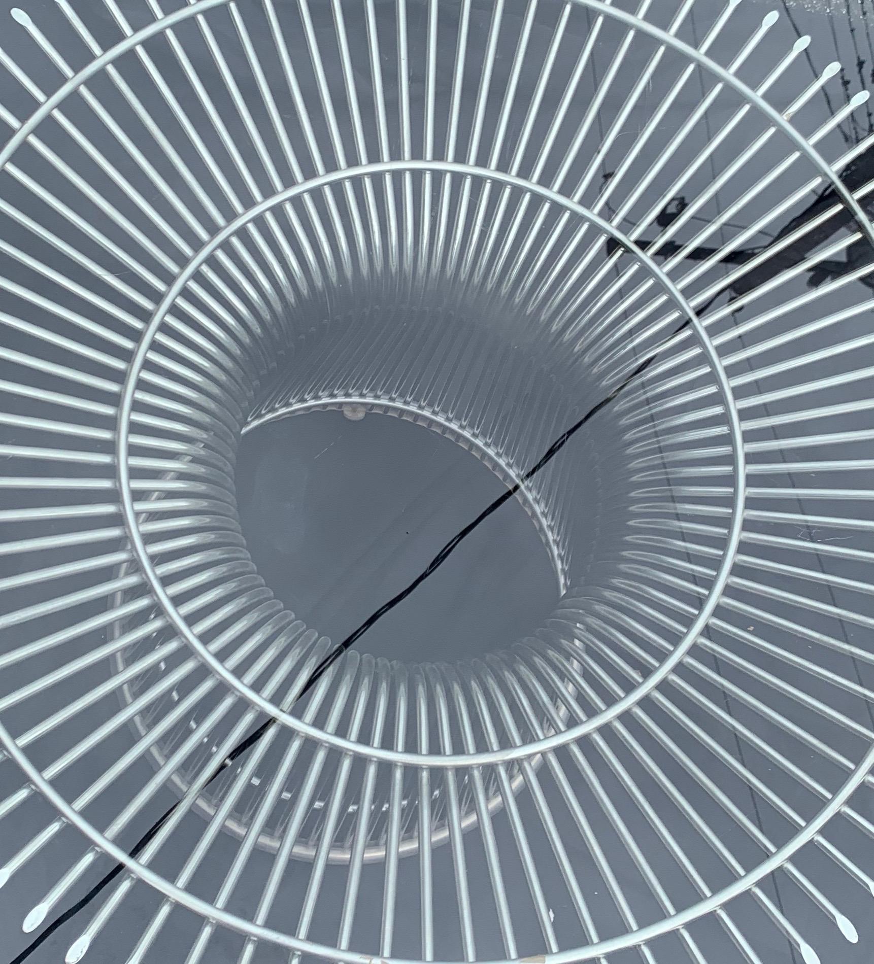 Beveled Wonderful Warren Platner for Knoll Wire Form Nickel Glass Top Round Dining Table
