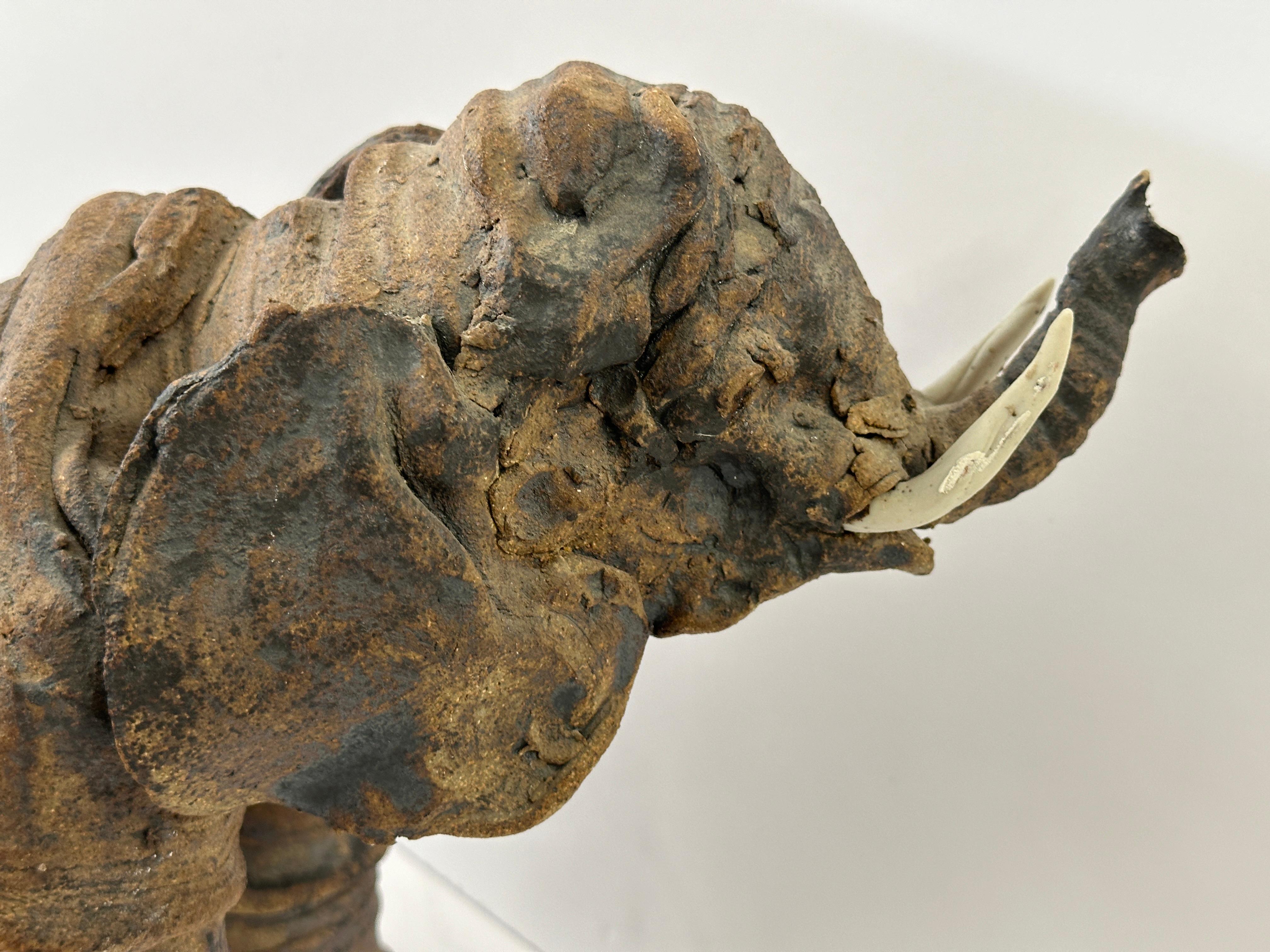 Wonderful Whimsical Hand Built Pottery Elephant For Sale 6