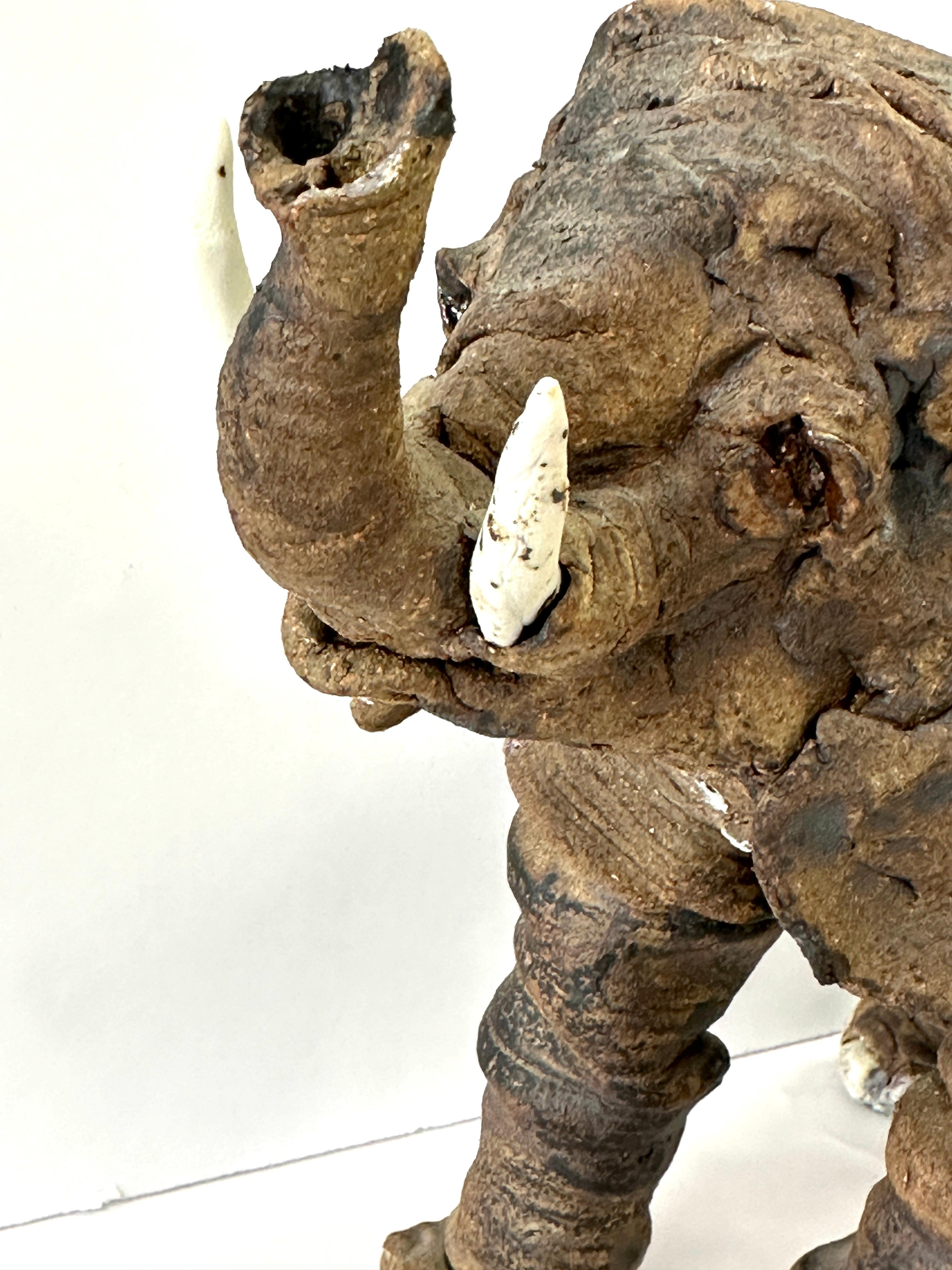 Wonderful Whimsical Hand Built Pottery Elephant For Sale 1