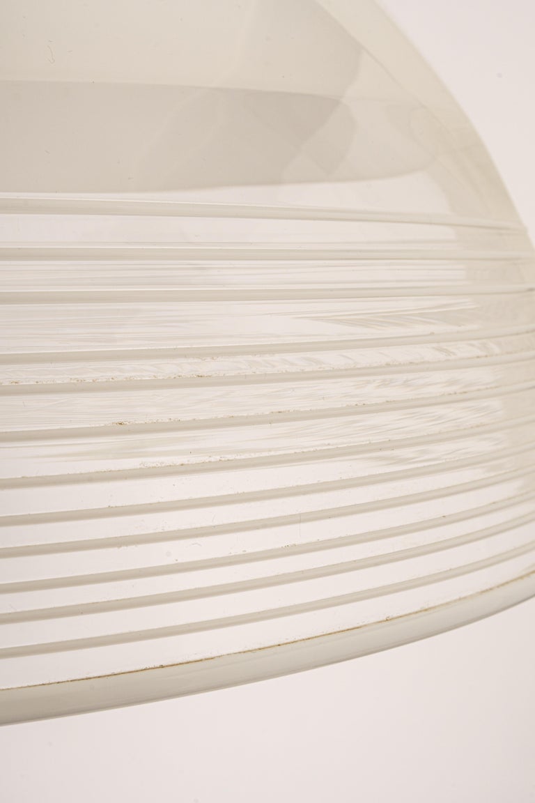 German Wonderful White Glass Pendant Light, Vetri Murano, Italy, 1970s For Sale