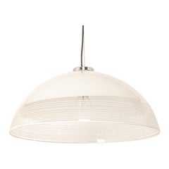 Wonderful White Glass Pendant Light, Vetri Murano, Italy, 1970s