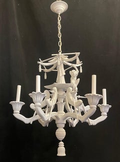 Wonderful Wood Carved Chinoiserie Faux Bamboo Monkey Pagoda Umbrella Chandelier