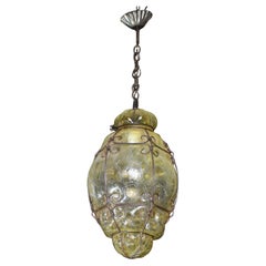 Wonderful Yellow Colour Venetian Lantern, Seguso Murano Glass, Italy, 1950s