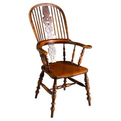 Merveilleuse chaise Windsor d'if d'excellente couleur et patine 19ème siècle