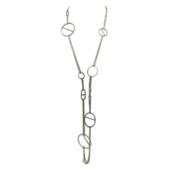 Wonderfull and Rare Hermès Azur Necklace Sautoir Silver 925 "