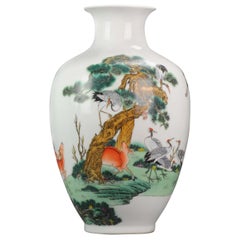 Maravilloso Jarrón de Porcelana China de la 2ª Mitad, Siglo XX