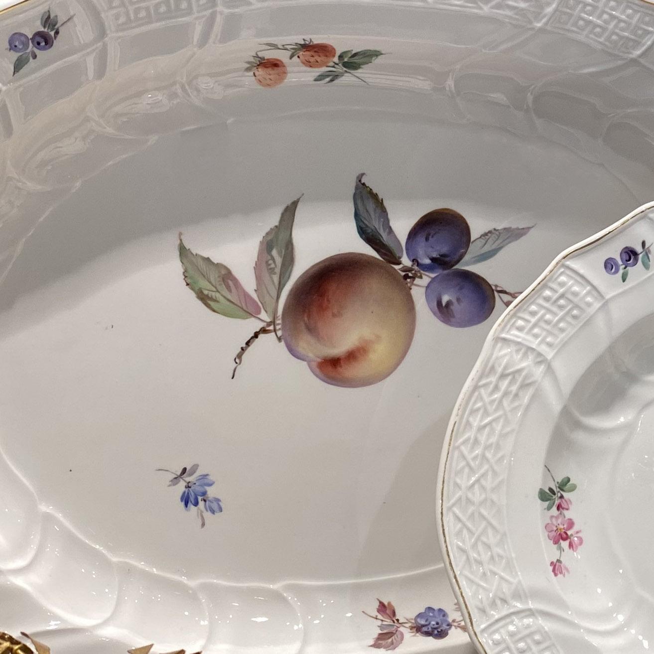 Late 19th Century Meissen Partial Porcelain Dinner Service, of 50 Pieces, 19th Century