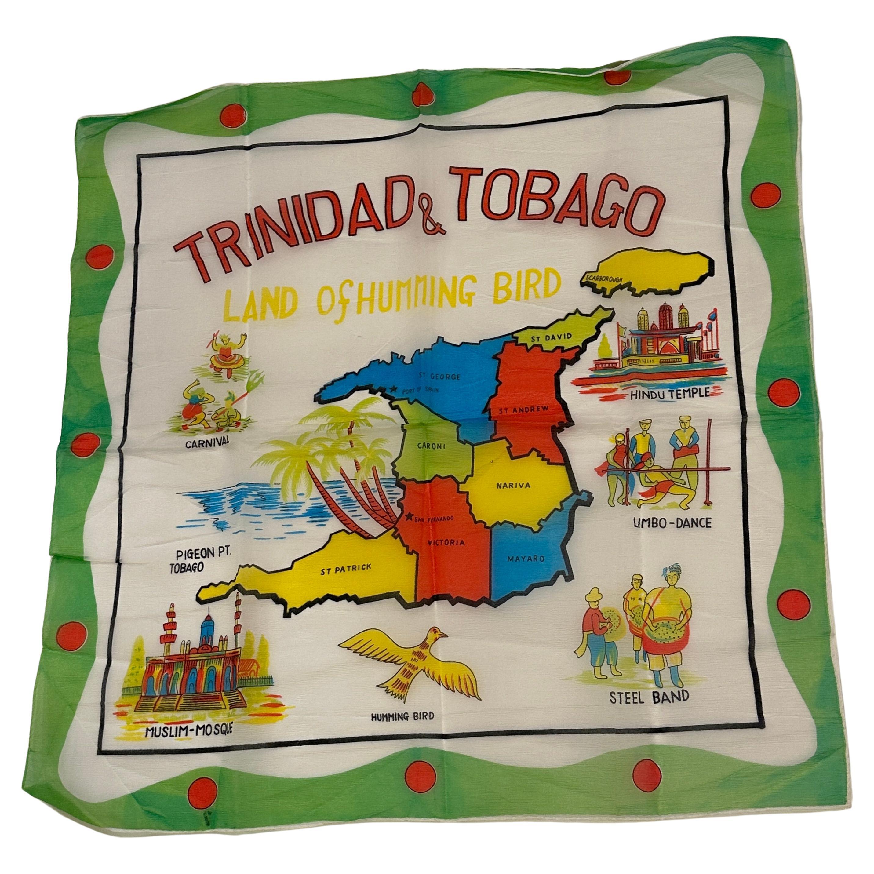 Wonderfully Bold Multi-Color "Scenes of Trinidad & Tobago" Scarf For Sale