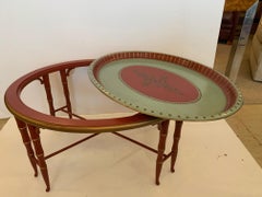 Wonderfully Decorative Faux Bamboo and Painted Tray Coffee Table