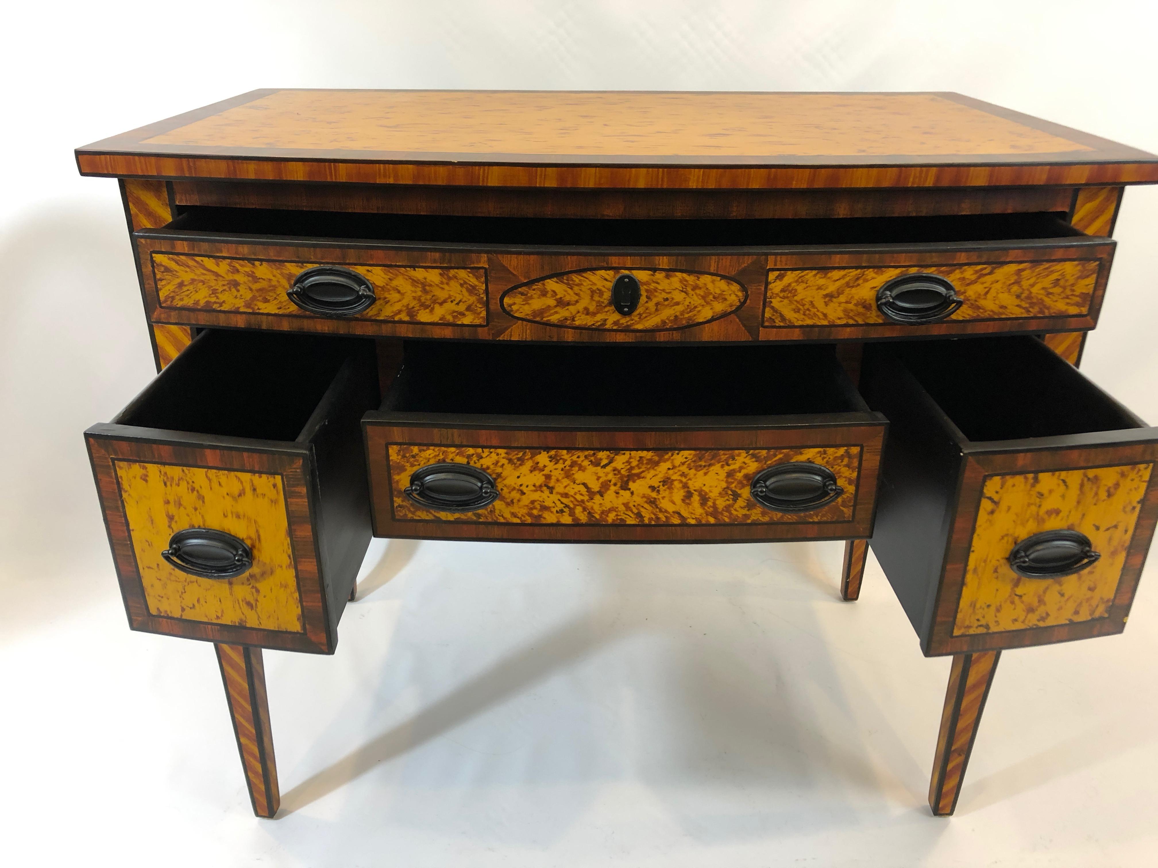 Chinese Wonderfully Decorative Grain Painted Lowboy Chest by Harden For Sale