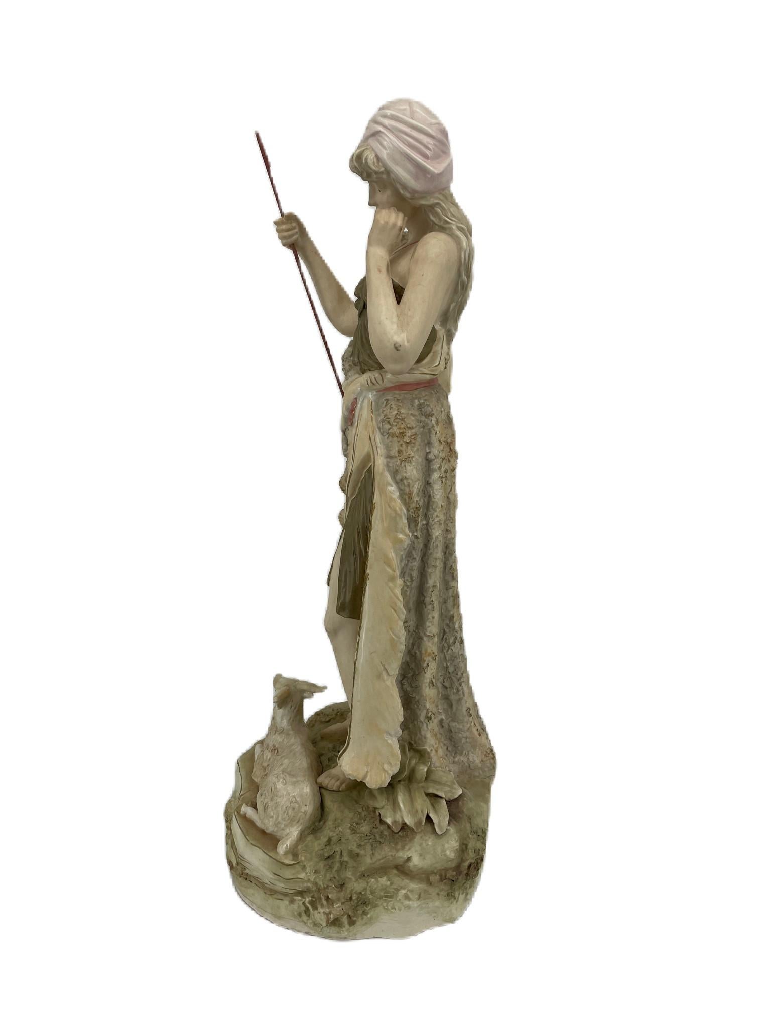 Art Nouveau Wonderfully Designed Shepherdess Made by Royal Dux Bohemia For Sale