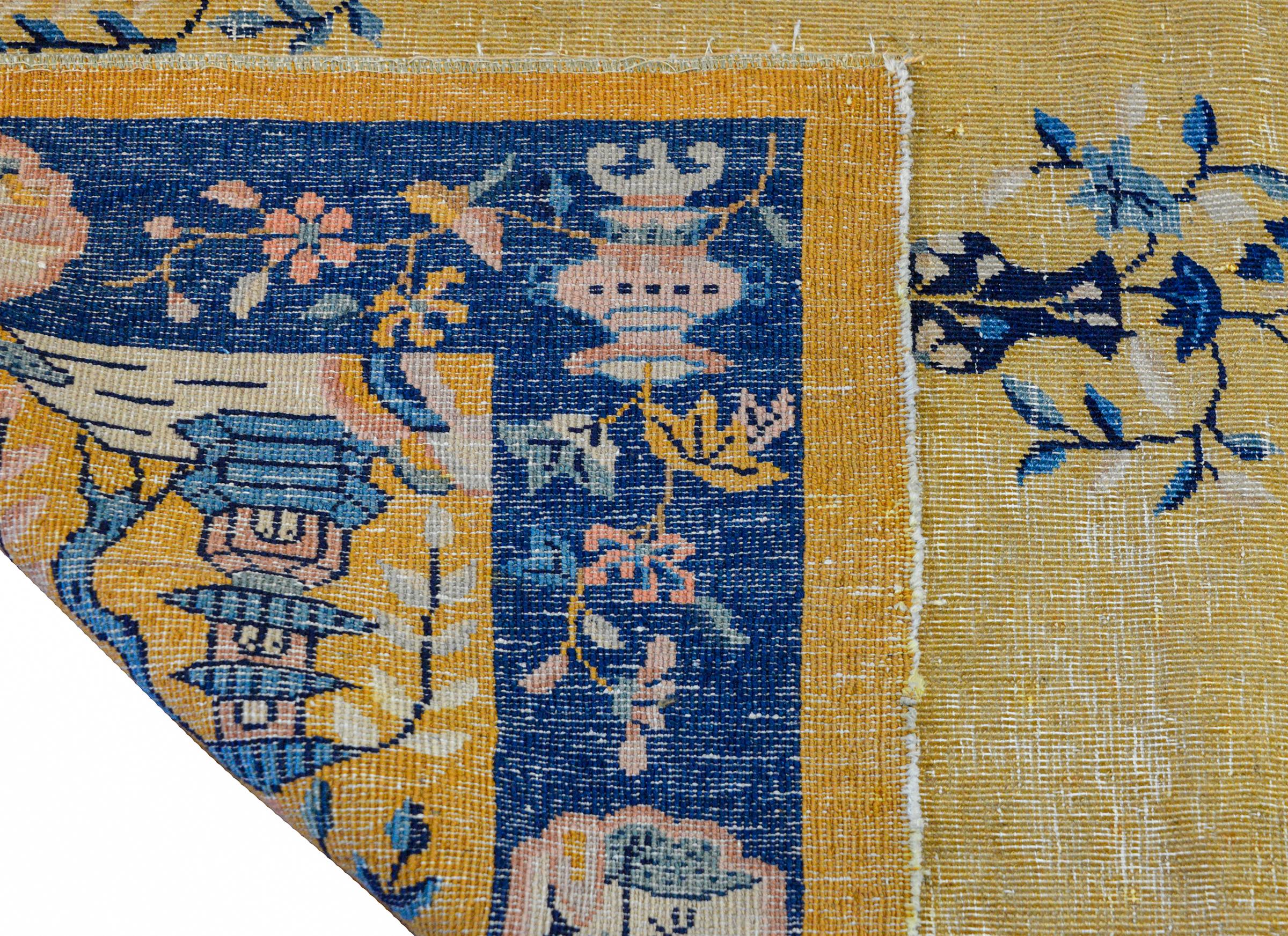 Merveilleux tapis chinois Art déco vieilli en vente 3