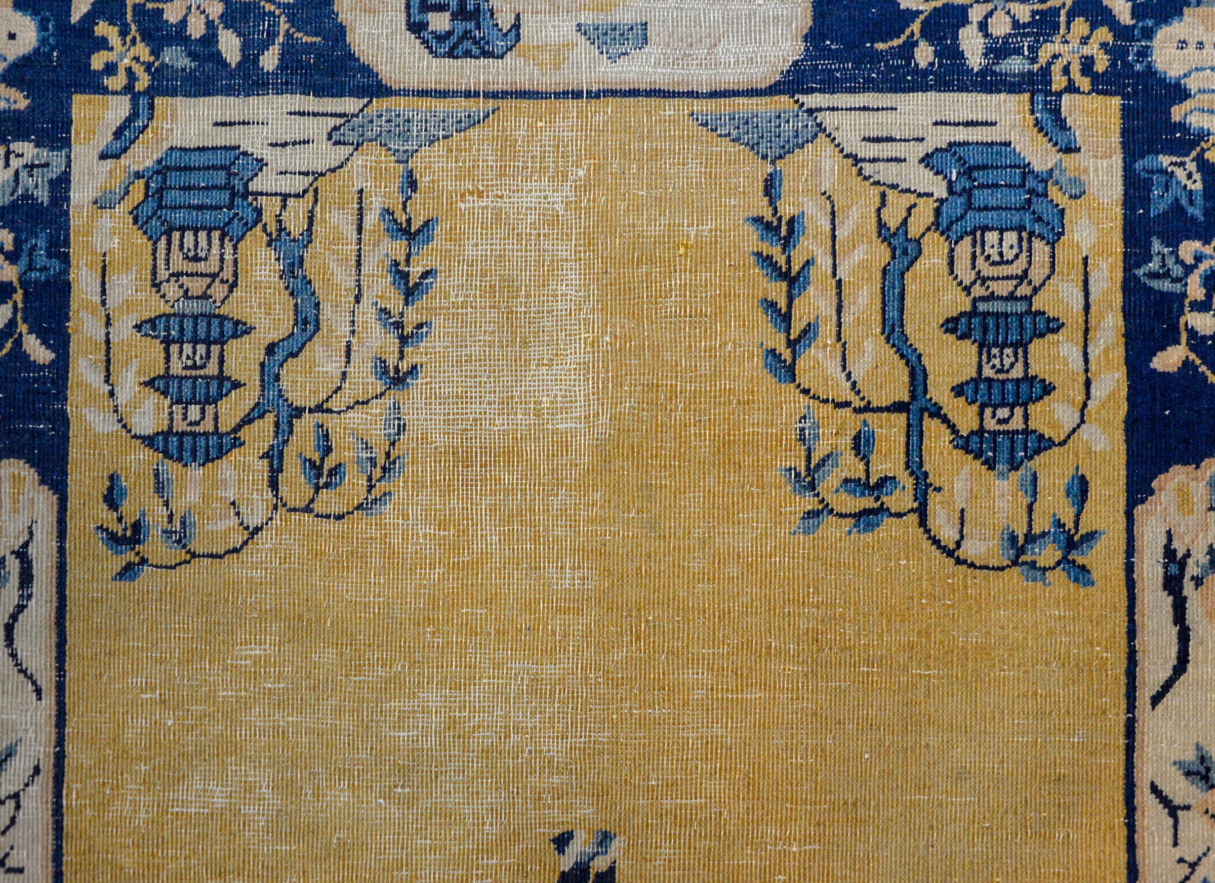 Début du 20ème siècle Merveilleux tapis chinois Art déco vieilli en vente