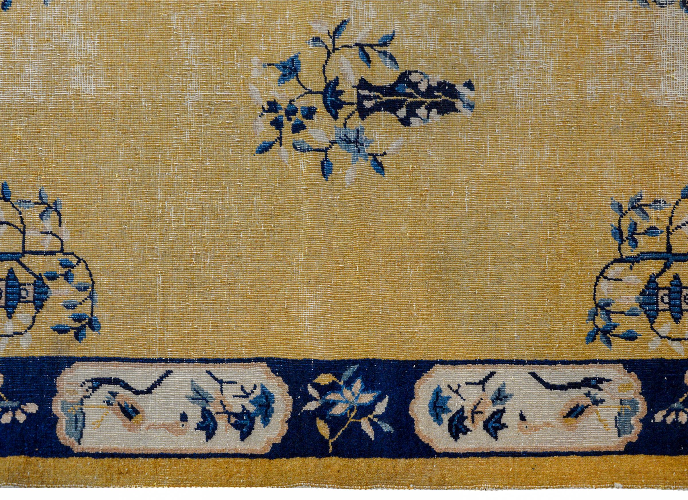 Merveilleux tapis chinois Art déco vieilli en vente 1