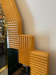 Rare Oversized Bamboo Mirror by Vivai del Sud Roma, Two Available