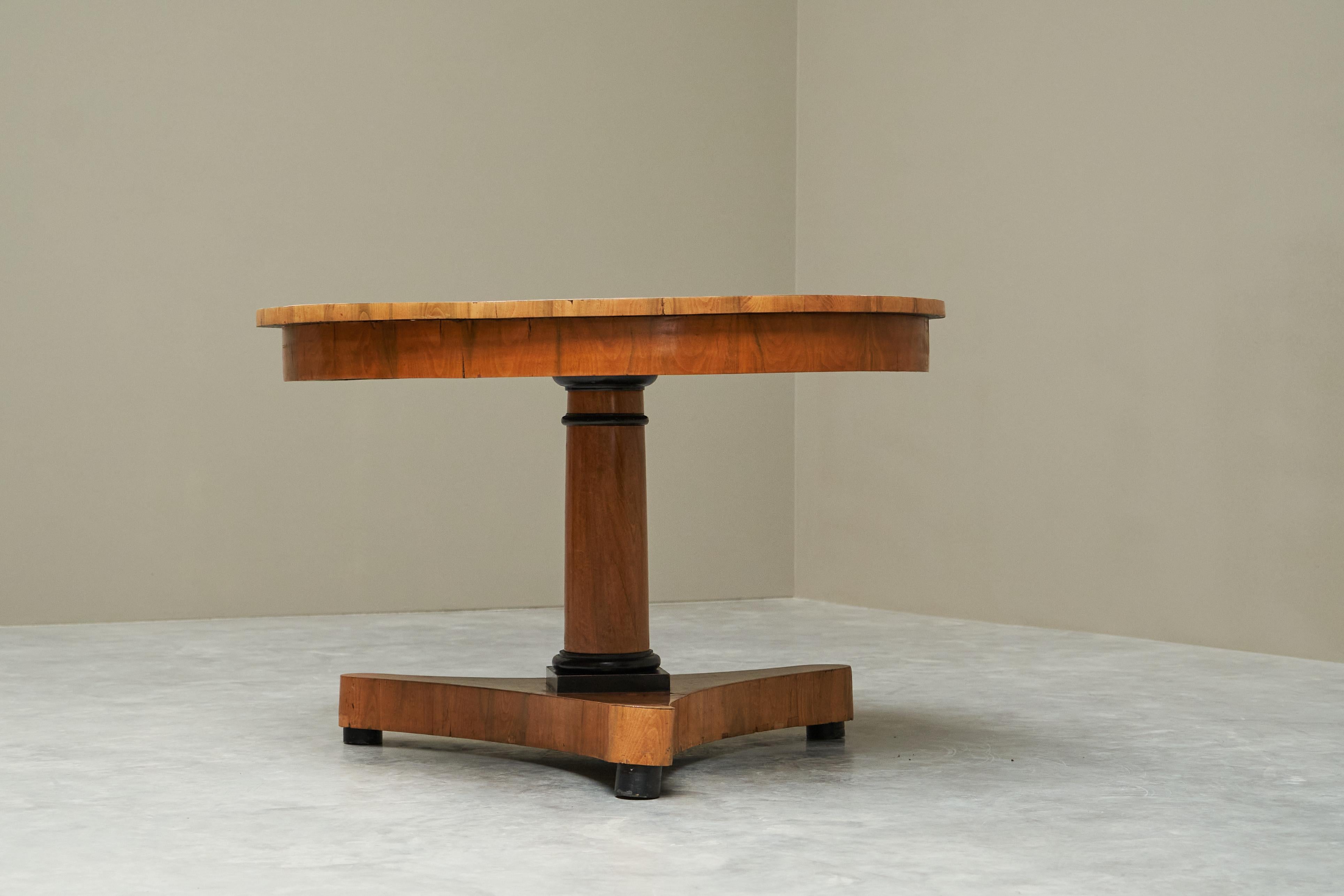 Merveilleuse table centrale Biedermeier marquetée Fin du 19e siècle en vente 4