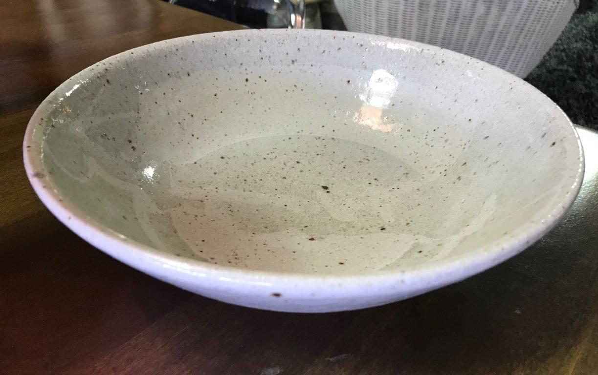 Hand-Crafted Wonderfully Made Hand Thrown Glazed, Signed Ceramic Bowl