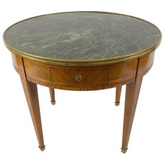 Wonderfully Refined Round Marble Top and Satinwood Side Table or Cocktail Table