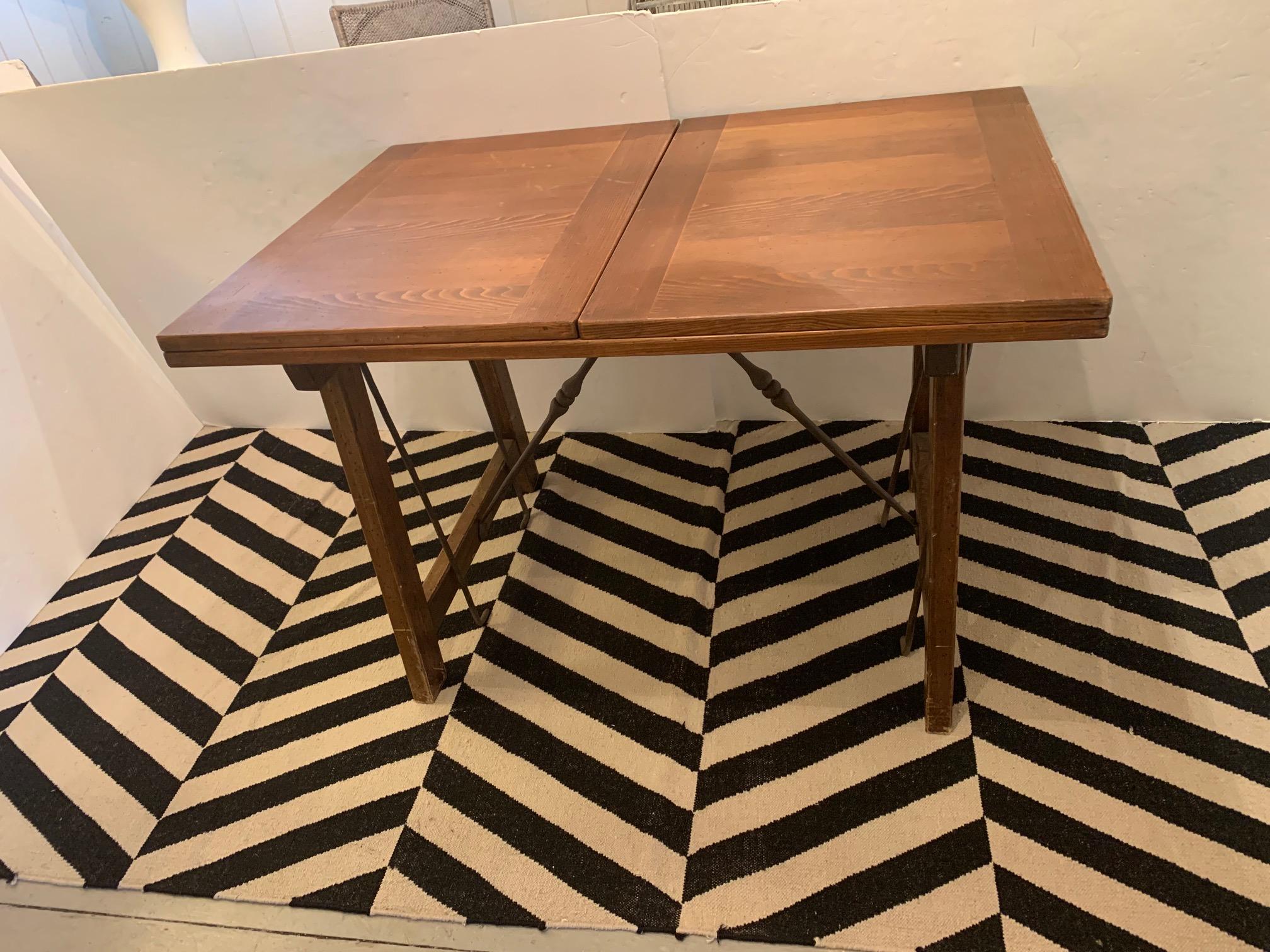 Country Wonderfully Versatile Vintage Folding Expandable Large or Small Dining Table