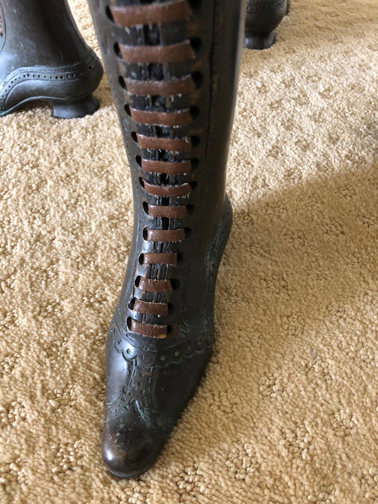 Wonderfully Whimsical Rotating Leather Top Stool with Bronze Lady's