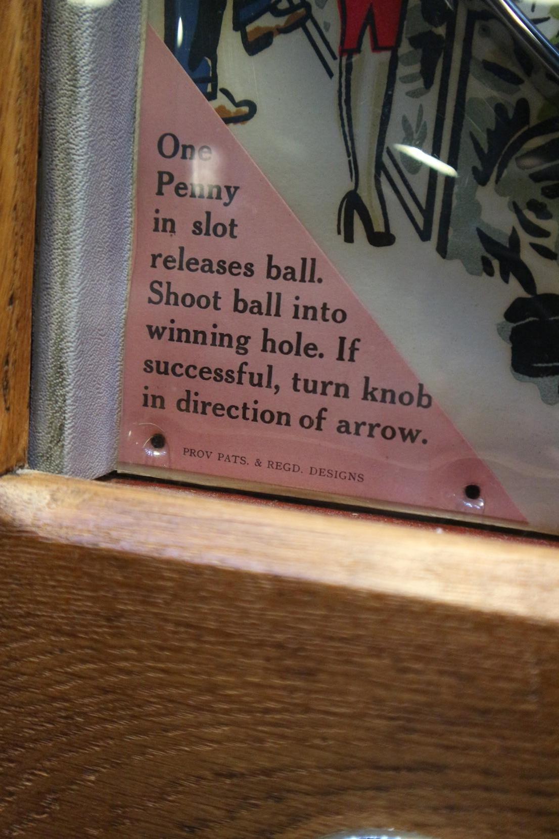 Mid-20th Century Wondermatics One Penny Steeplechase Game Machine