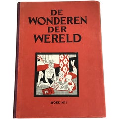 Vintage "Wonders of The World" Belgian Book of Prints, Birds, Ethnographic, Insects