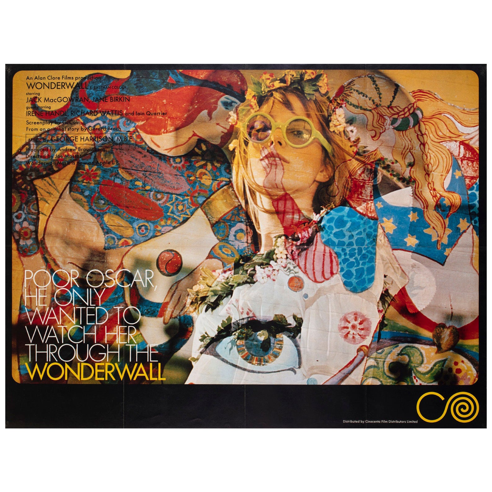 Wonderwall 1969 Affiche de film quadruple UK en vente