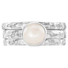 Anelli impilabili con perle meravigliose in A. Silver