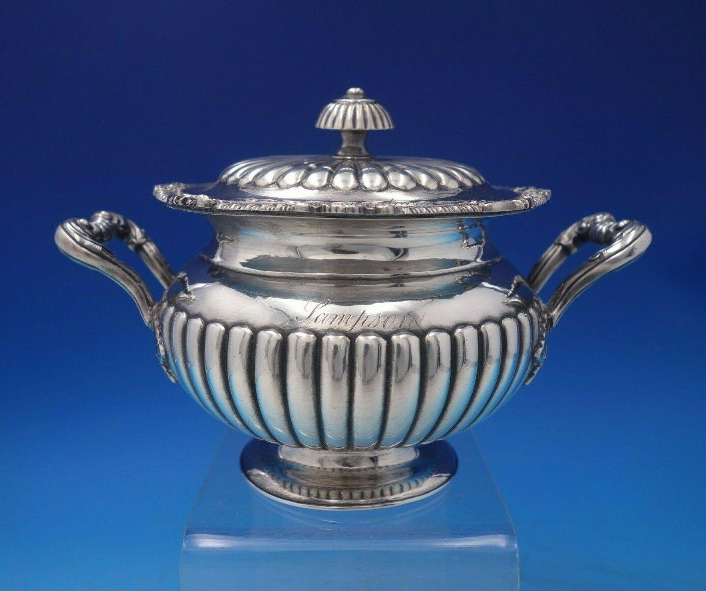 Wong Shing Chinese Export Sterling Silver Tea Set 3pc c.1840-1870 '#6462' For Sale 6