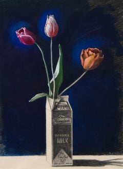Tulips in a Milk Carton