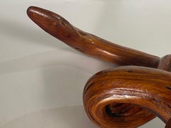 Wood Abstract Sculpture in  Brown Color Free Form, France, 1960