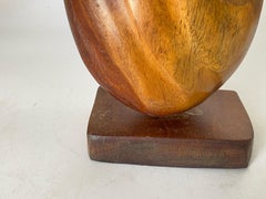 Sculpture abstraite en bois dans le style d'Alexandre Noll, couleur marron, France, 1960