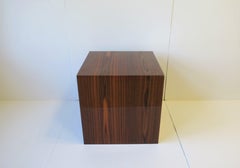 Wood Pedestal Cube End Table