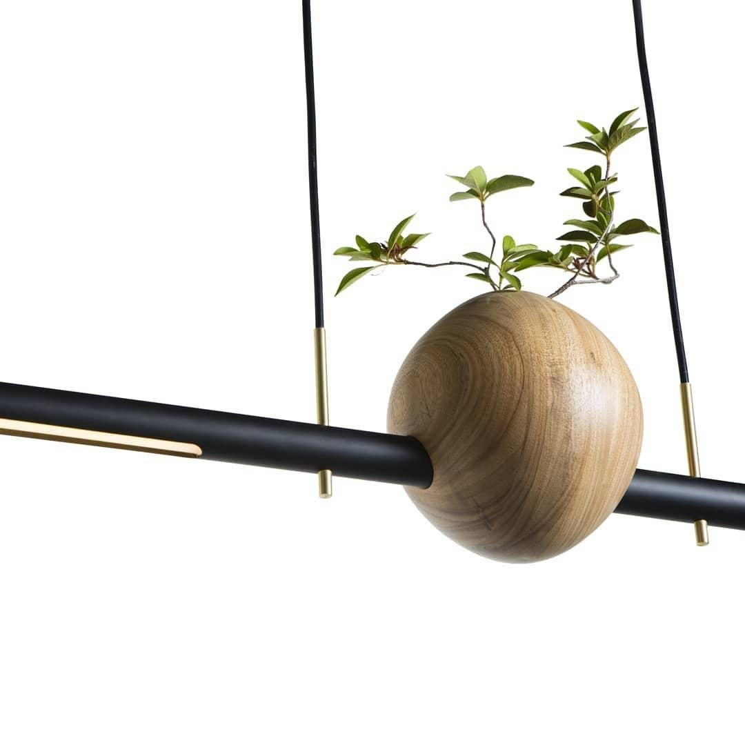 XXI secolo e contemporaneo Wood e alluminio Luminária Ninho 1 di Andre Ferri Atelier in vendita