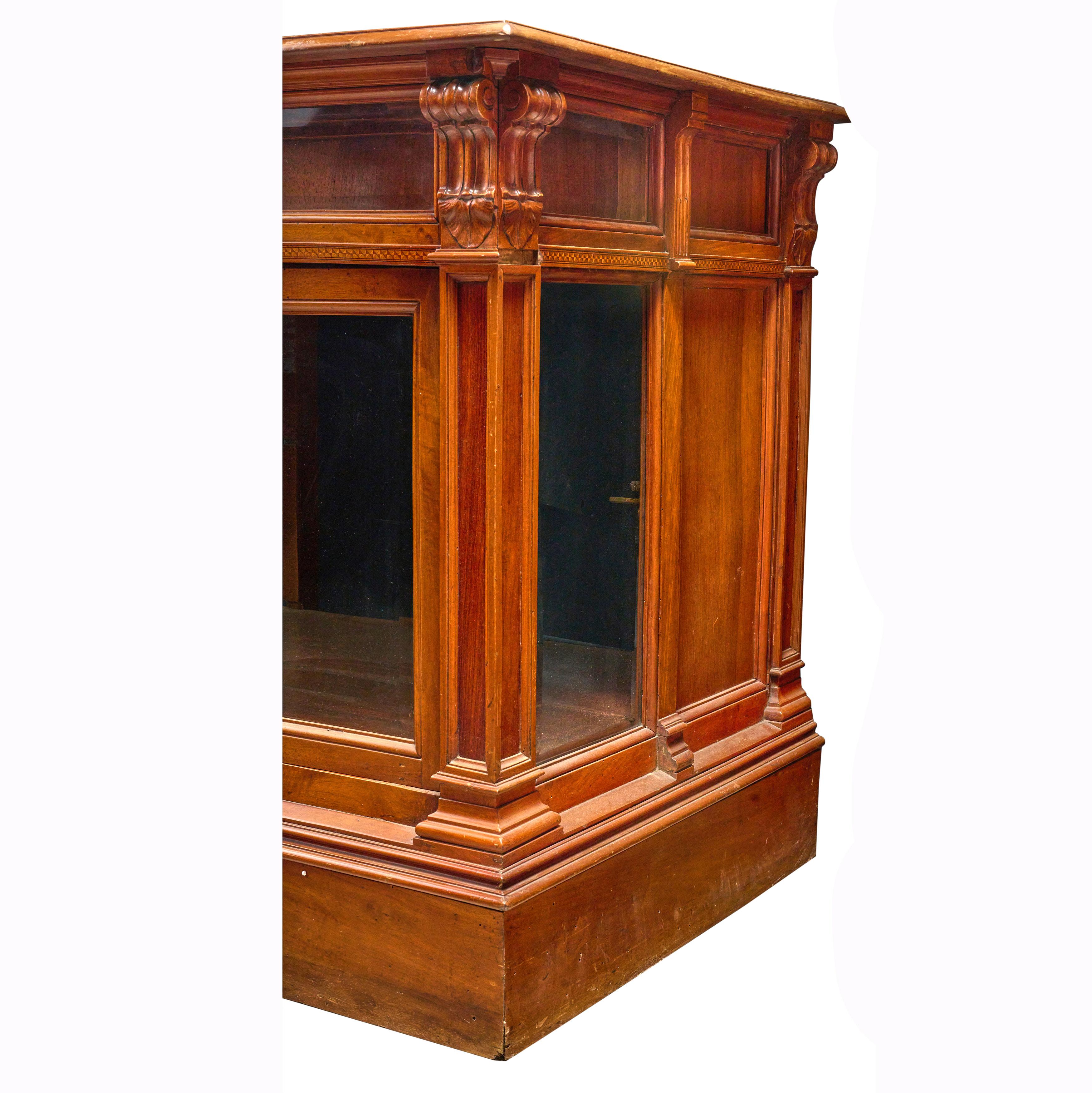 Wood and Beveled Glass Vitrine For Sale 3