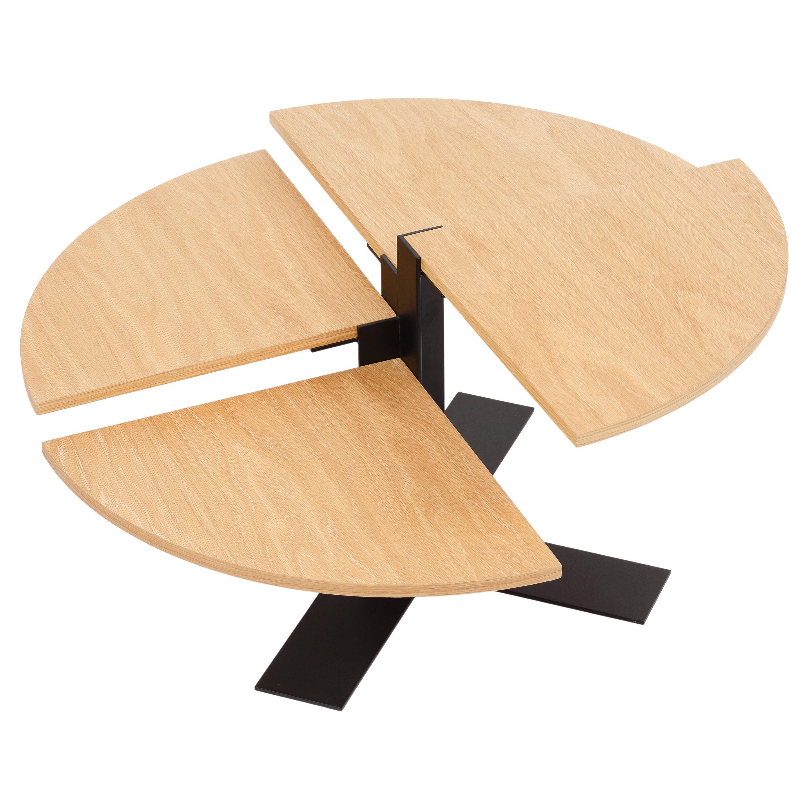 Table basse en bois et acier noir de style mi-siècle moderne
