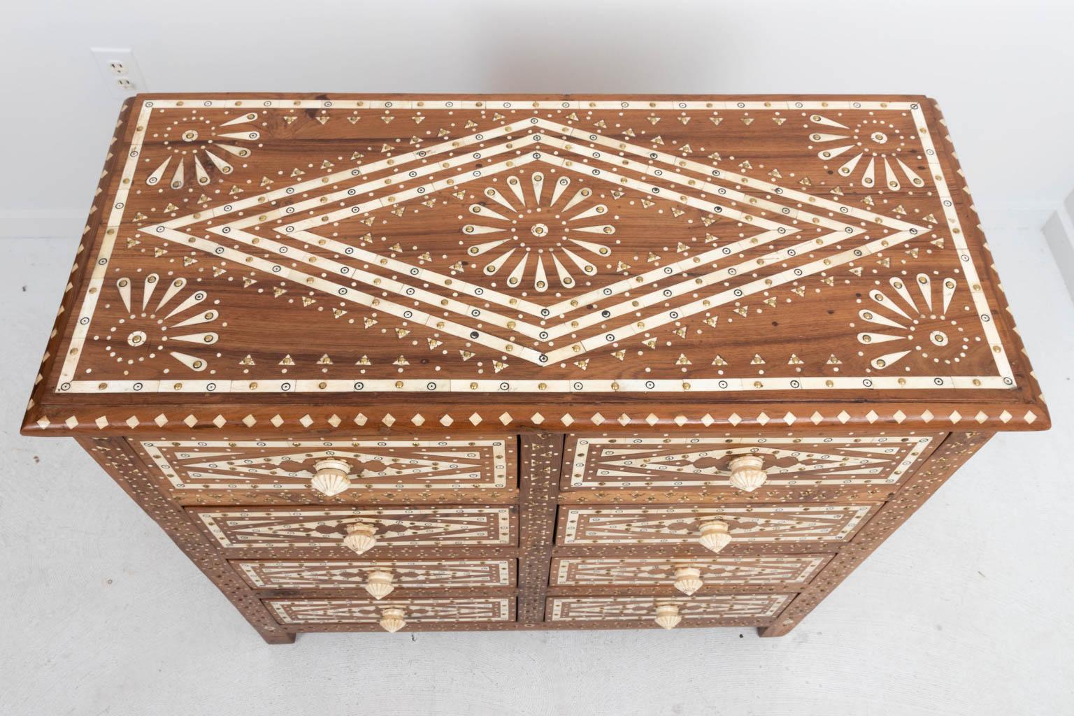 Wood and Bone Inlaid Chest of Drawers 4