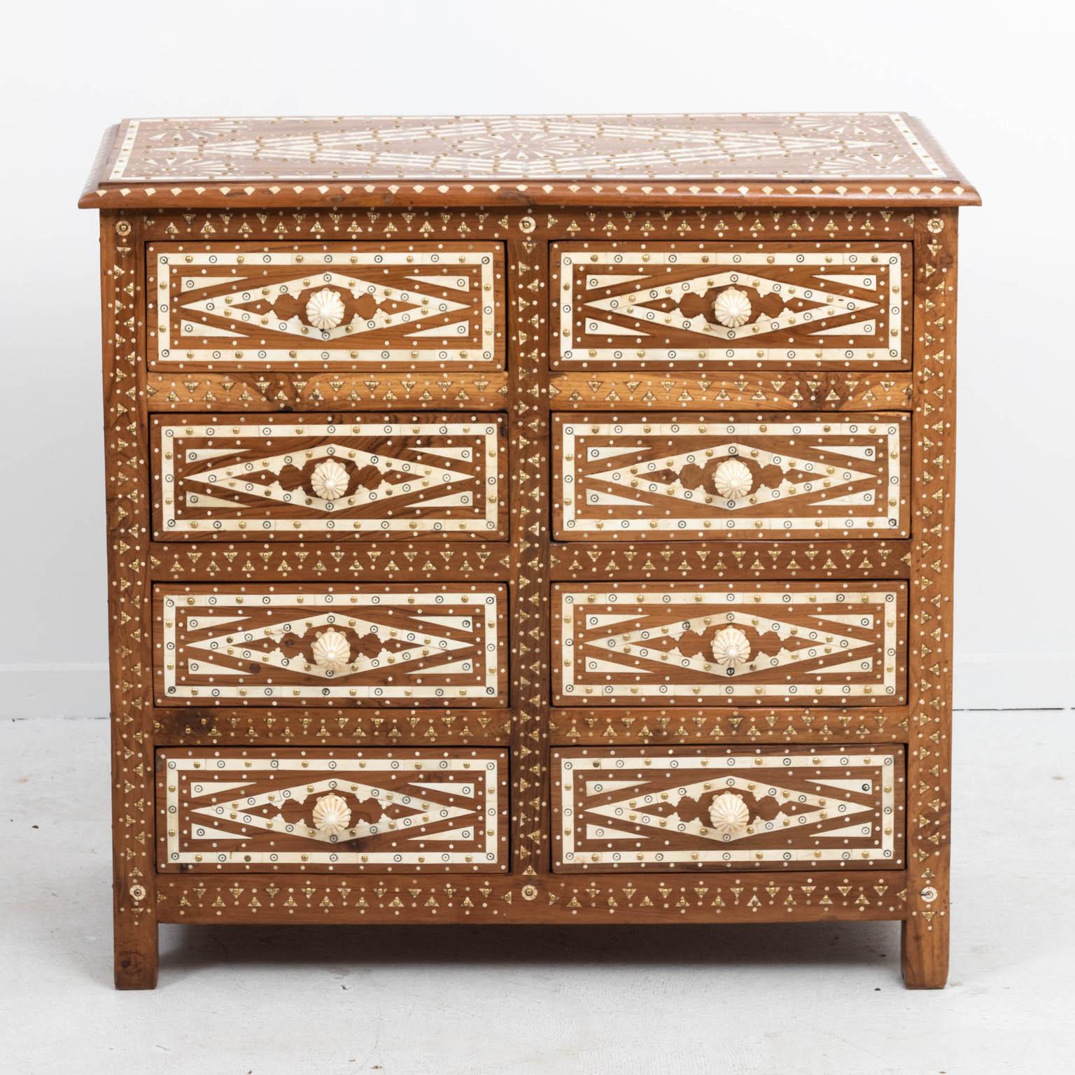 Wood and Bone Inlaid Chest of Drawers 1