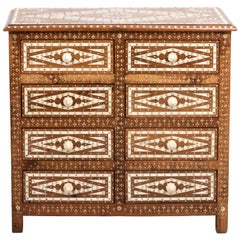 Wood and Bone Inlaid Chest of Drawers