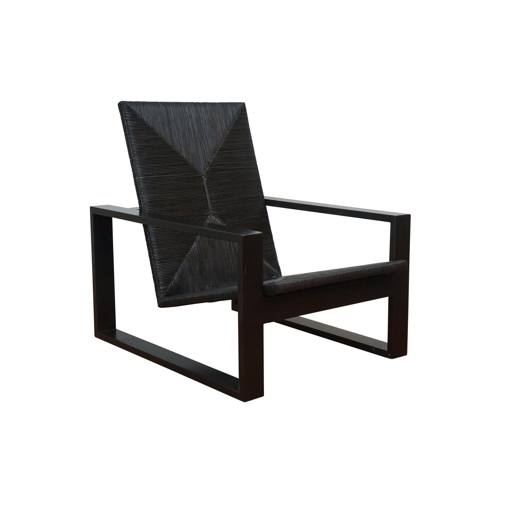 Bauhaus Wood and braided abaca chair 