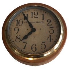 Uhr aus Holz und Messing, signiert Electrique Brillé, Französisch, CIRCA 1900