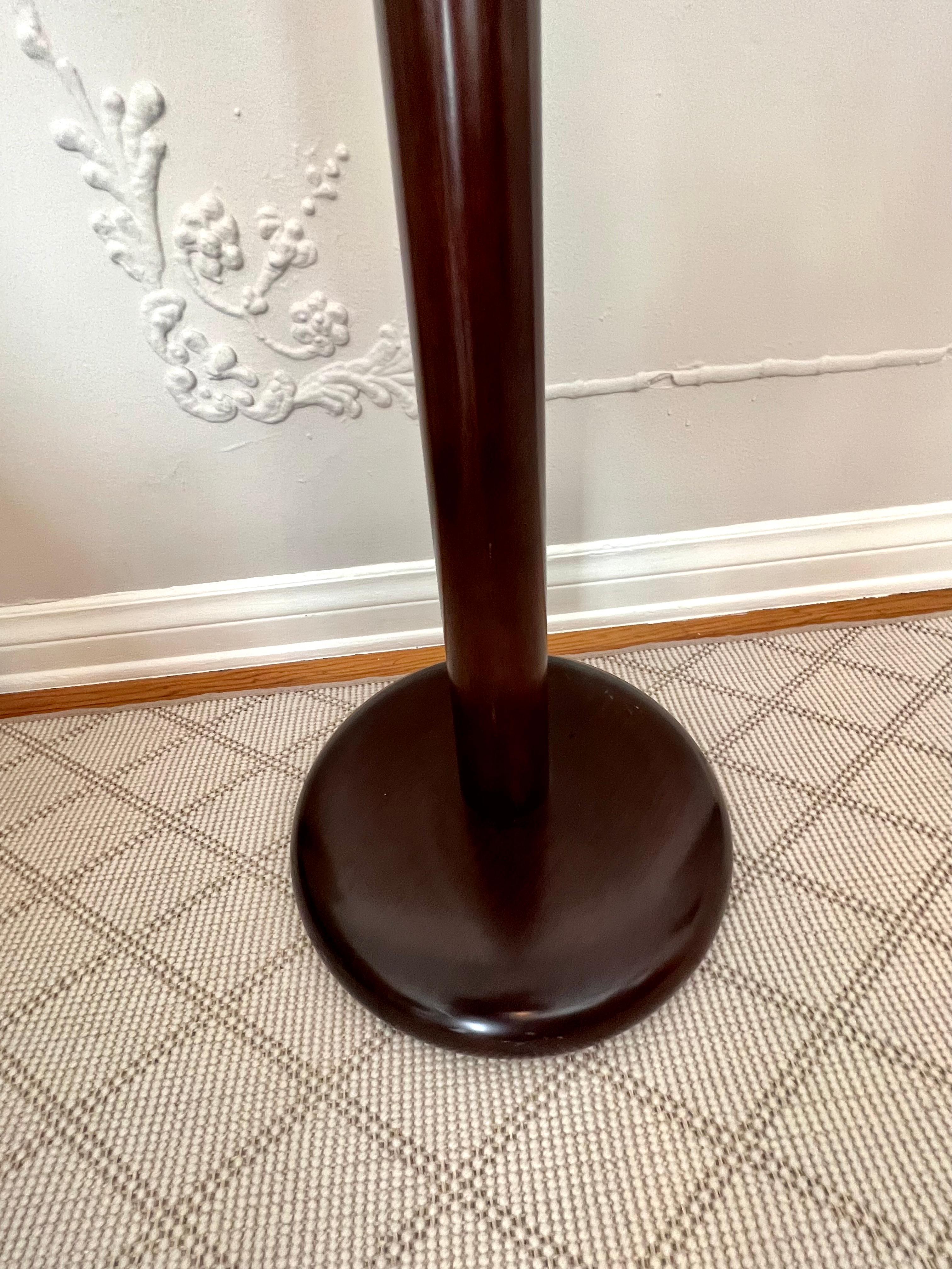 Wood and Brass Coat Rack in the Style of Italian 1940's In Good Condition For Sale In Los Angeles, CA
